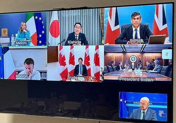 Los líderes del G7 discuten el ataque iraní a Israel durante una reunión por videoconferencia.