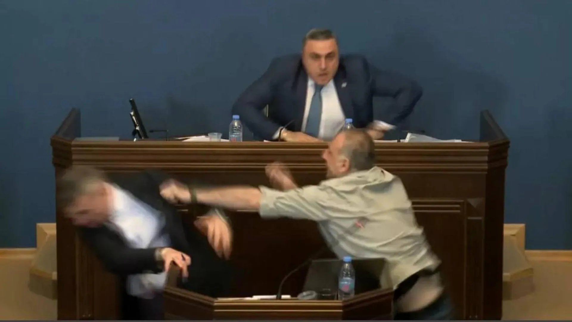 The opposition leader hits the speaker of the Parliament in Georgia |  The truth