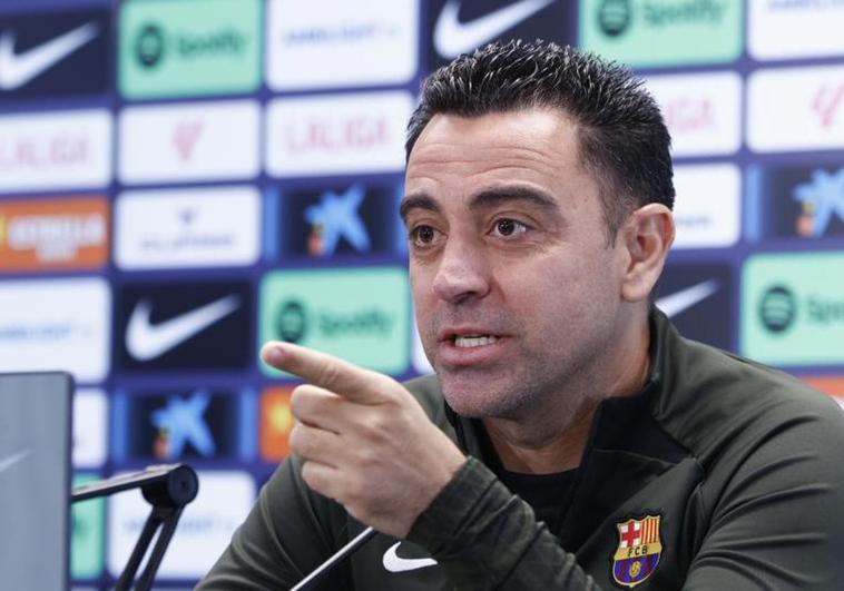 Xavi Hernández, en conferencia de prensa.