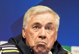 Carlo Ancelotti, durante la rueda de prensa en el Etihad.