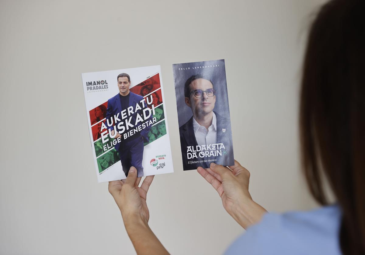 Publicidad electoral pidiendo el voto del candidato del PNV y EH-Bildu