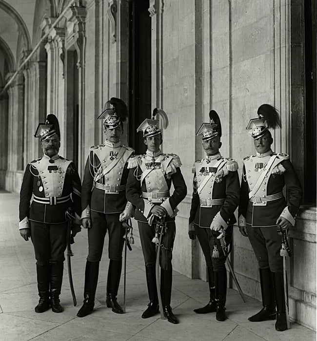 Alfonso XIII con el príncipe Boris de Rusia, h. 1905.