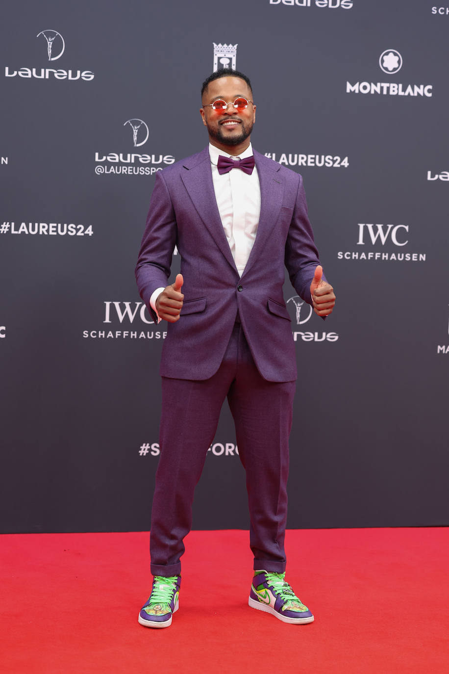 El exfutbolista francés Patrice Evra, a su llegada a la gala de entrega de los Premios Laureus este lunes en el Palacio Cibeles de Madrid.