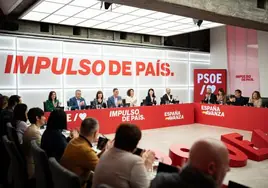 La ejecutiva del PSOE valora los resultados de las elecciones en el País Vasco.