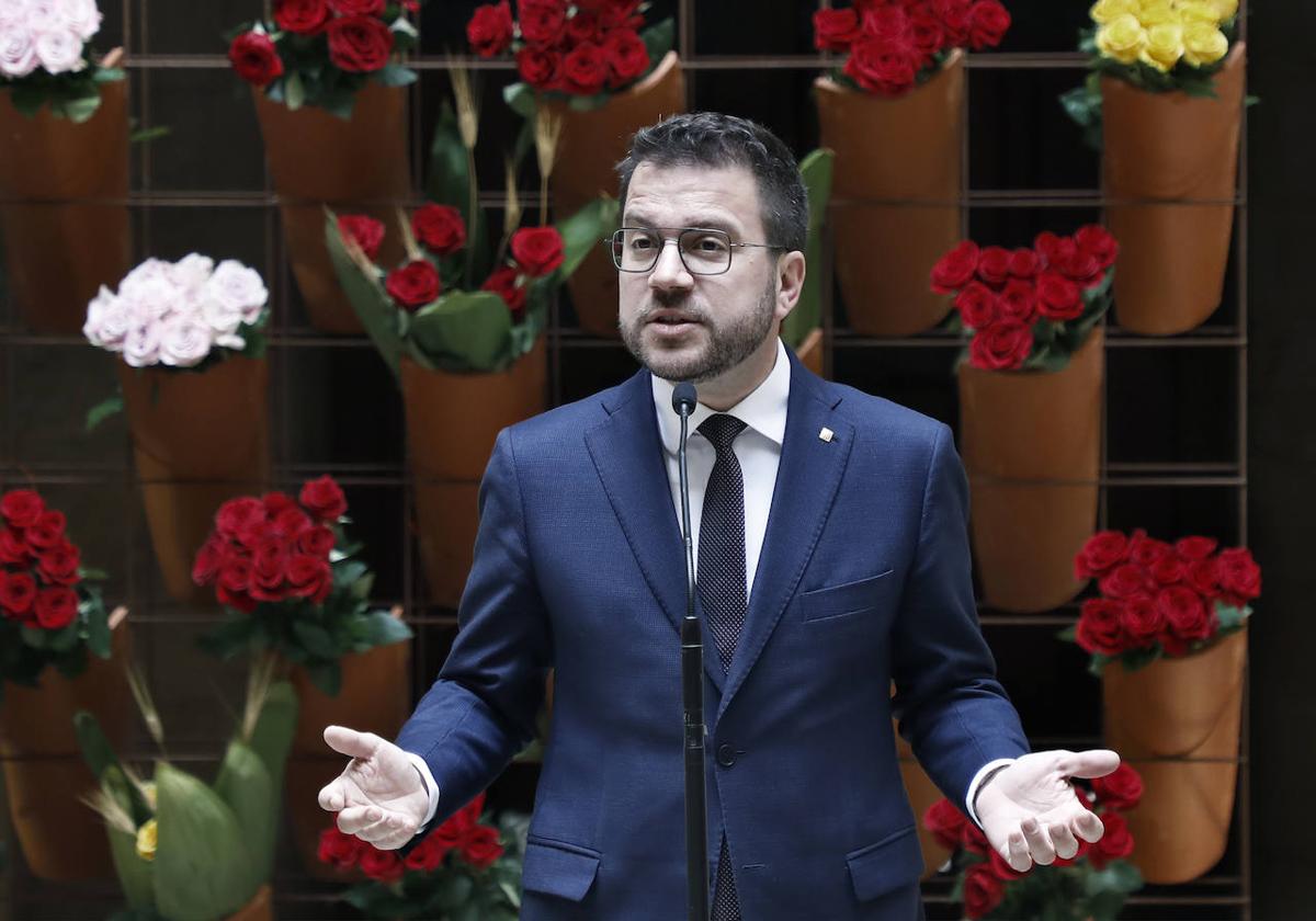 Declaración del presidente de la Generalitat, Pere Aragonès, en la celebración institucional de Sant Jordi