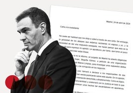 Detalle de la carta de Pedro Sánchez