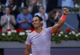 Rafa Nadal celebra su victoria ante Darwin Blanch.
