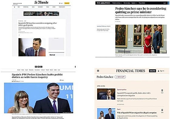 El presidente Pedro Sánchez junto a su esposa Begoña Gómez.