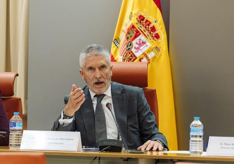 Fernando Grande-Marlaska, este viernes en la DGT donde anunció un plan de choque contra la siniestralidad en las carreteras