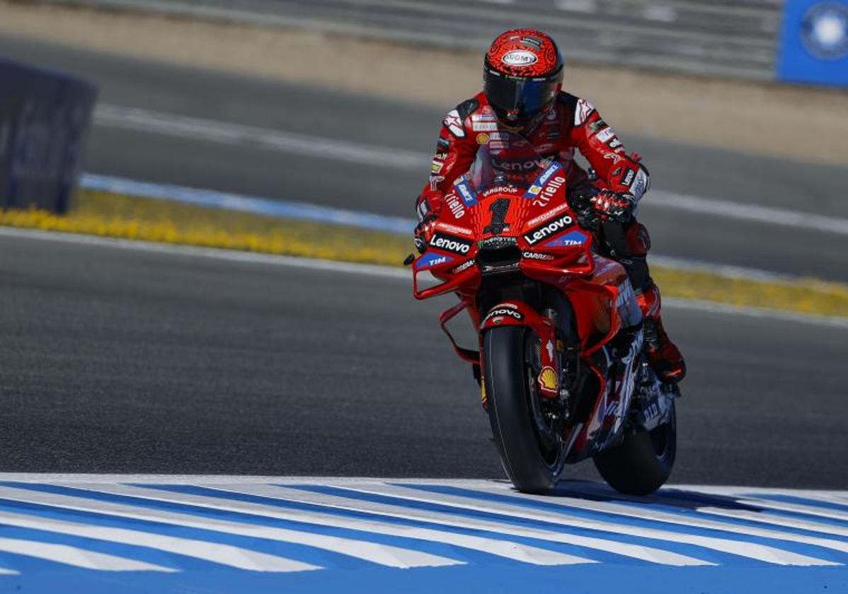 Pecco Bagnaia, durante los entrenamientos libres del GP de España.