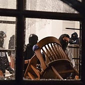 Imagen de los estudiantes que han ocupado instalaciones de la Universidad de Columbia.