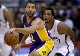 Darius Morris, durante un partido de los Lakers.