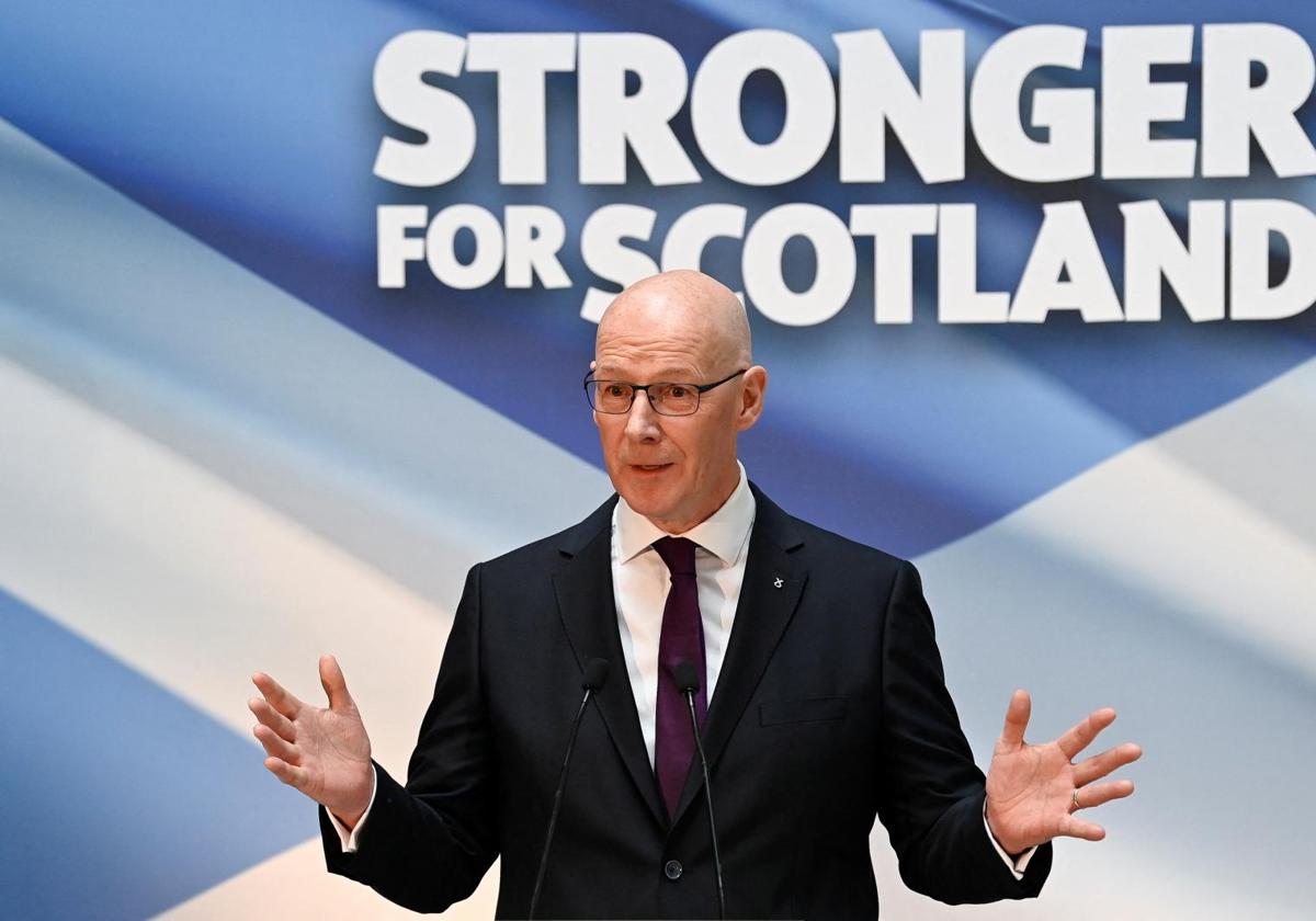 John Swinney, este lunes en la Universidad de Glasgow.