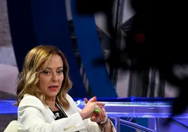 La primera ministra italiana, Giorgia Meloni, en una entrevista televisiva.