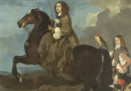 'Cristina de Suecia a caballo'. Óleo sobre lienzo sobre lienzo de Sebastién Bourdon .