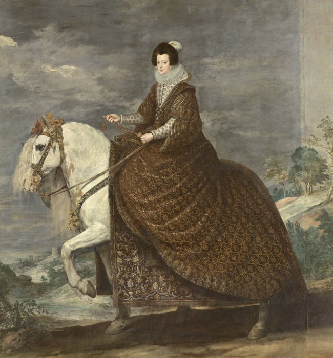 'La reina Isabel de Borbón, a caballo'. Óleo de Velázquez.