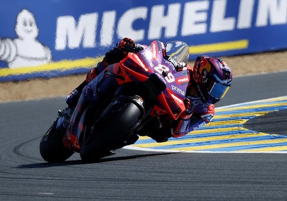 Jorge Martín, durante los entrenamientos libres en Le Mans.