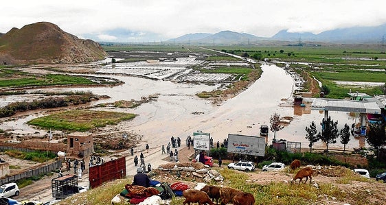 El agua ha anegado amplias zonas de Afganistán.