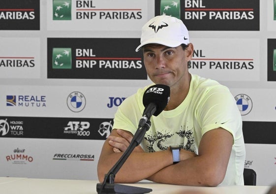 Rafa Nadal, en conferencia de prensa en Roma.