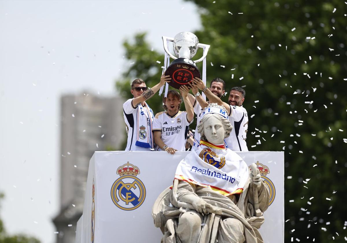 La fiesta de celebración del título de Liga del Real Madrid, en imágenes