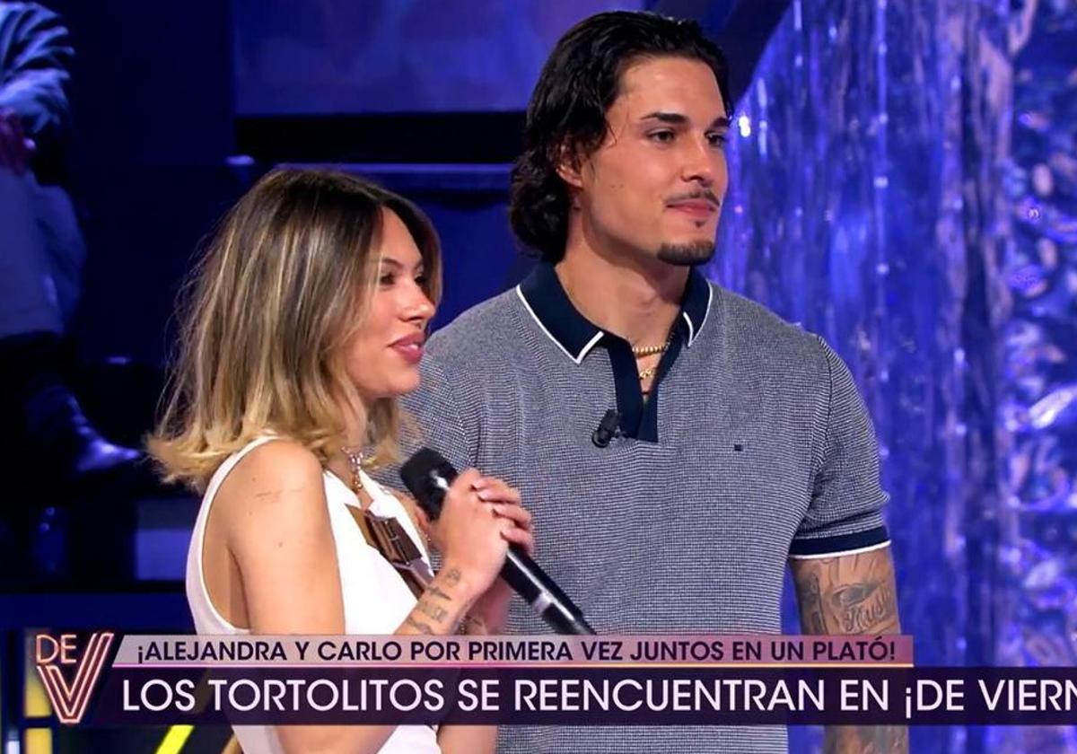 Alejandra Rubio y Carlo Costanzia hicieron su 'primer plató' en 'De Viernes'.