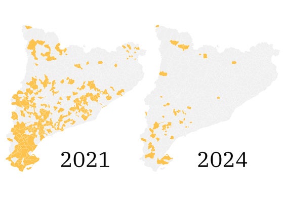Radiografía de una debacle: ERC pierde en el 85% de los municipios en los que ganó en 2021