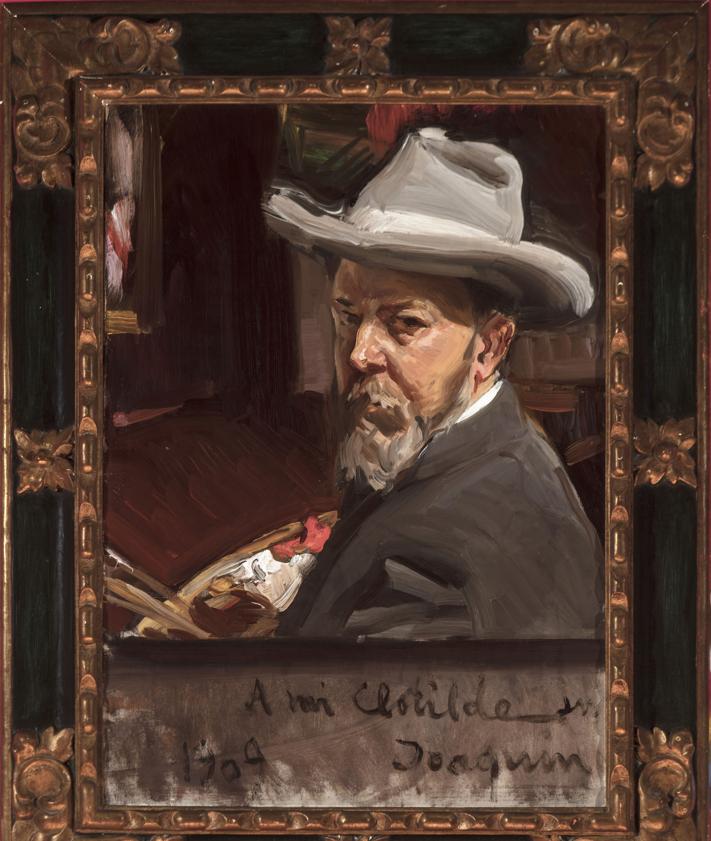 Imagen secundaria 2 - Cuadra, John Singer Sargent (1903), Museo Sorolla; Caricatura de Sorolla, Joaquín Tellechea y Turrillos (1918) Museo Sorolla; Autorretrato, Joaquín Sorolla Bastida (1909), Museo Sorolla