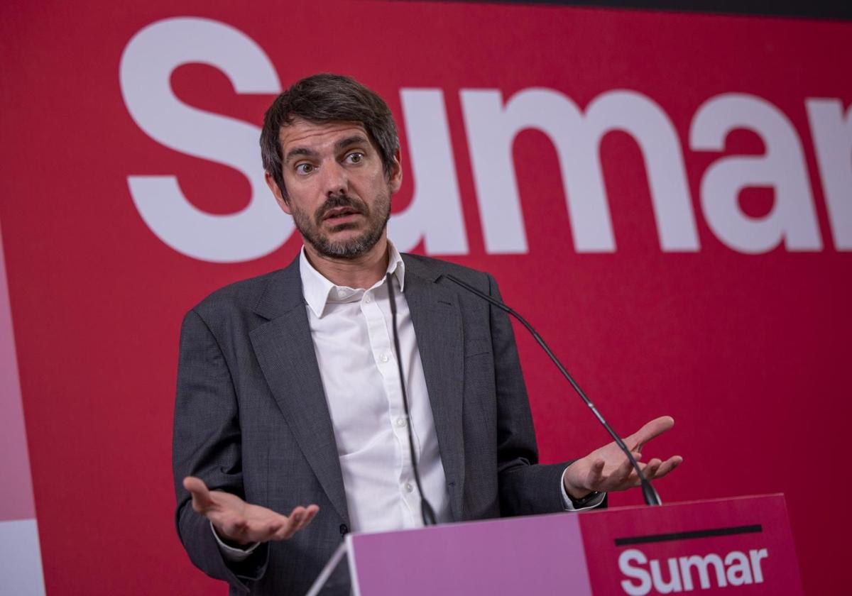 Ernest Urtasun valora los resultados electorales de los comunes del 12-M este lunes en Madrid.