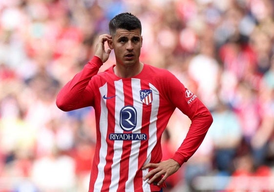 Álvaro Morata, en un partido con el Atlético.