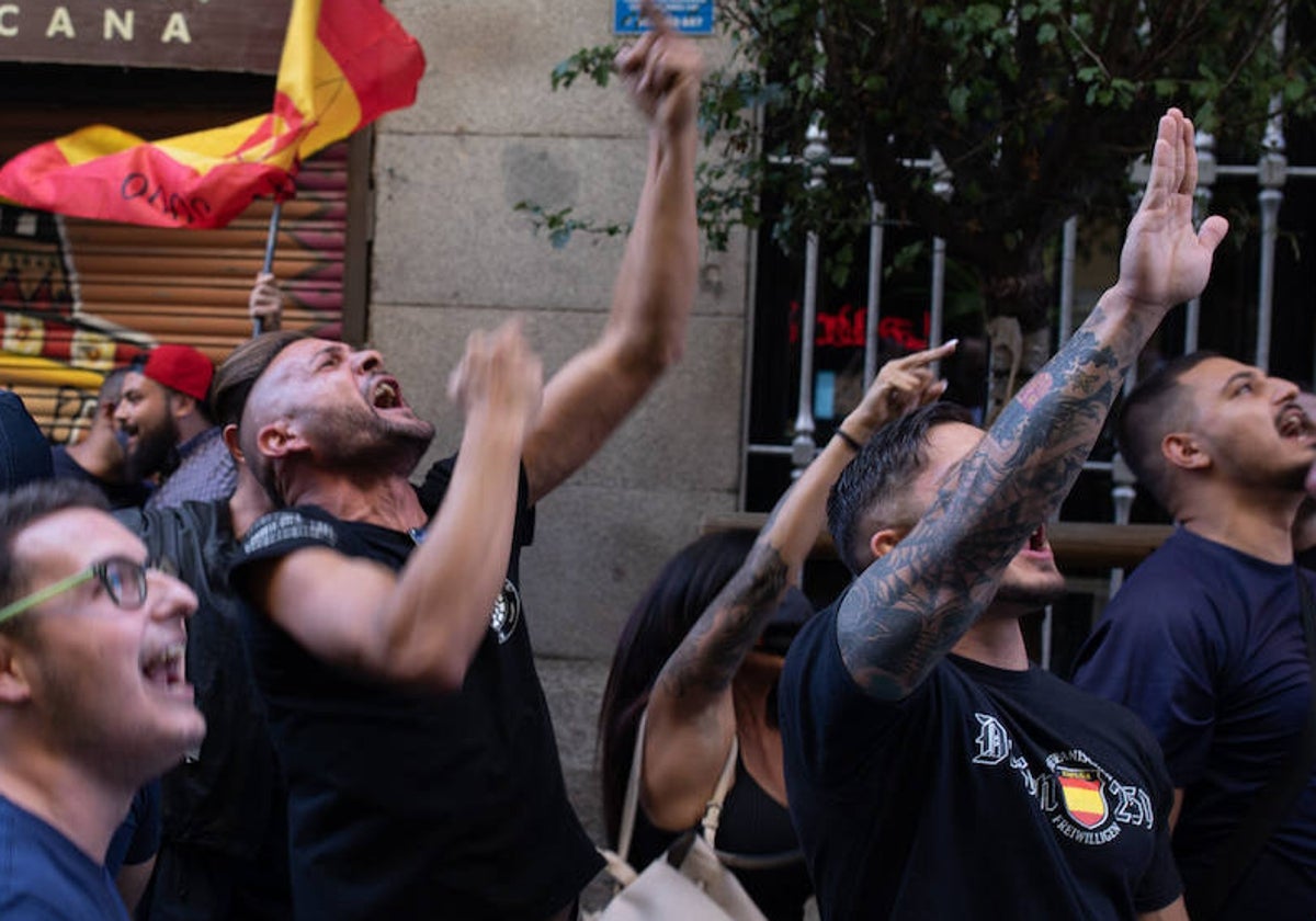 Manifestación neonazi en Madrid, en 2021.