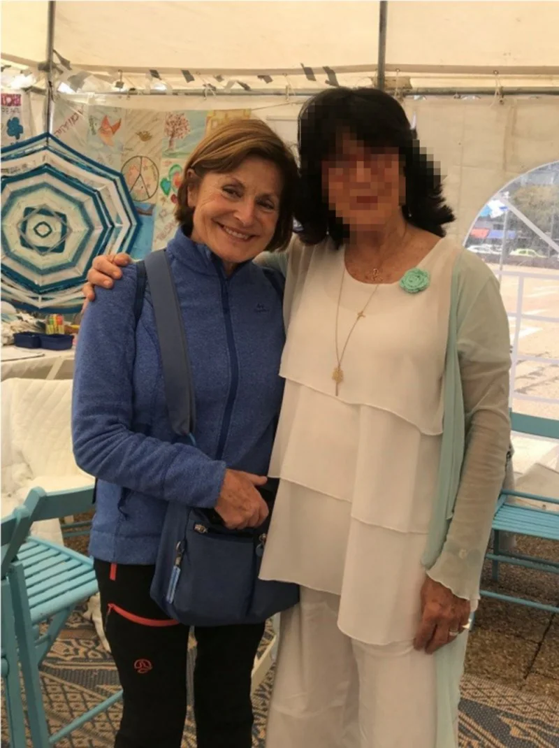 Araceli, along with an Israeli pacifist activist, on tour in 2019.