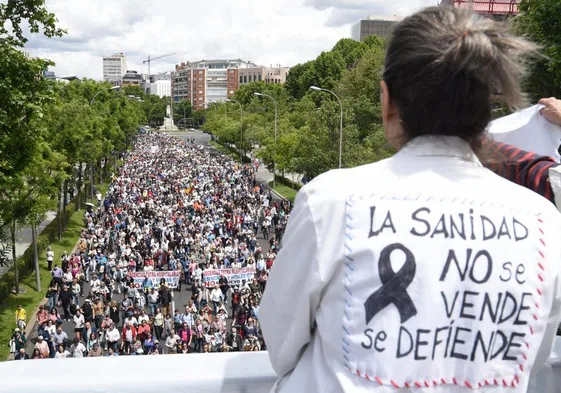 Nueva manifestación en Madrid para defender la sanidad pública.
