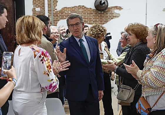 Alberto Núñez Feijóo, presidente del PP, en un acto de cara al 9-J, este lunes