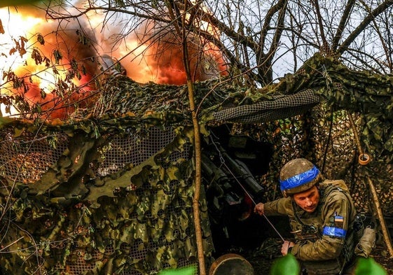 Un soldado de la Guardia Nacional ucraniana, en el frente de Járkov.