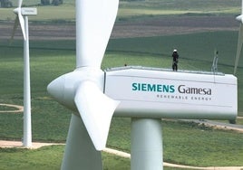 Un aerogenerador terrestre de Siemens Gamesa.