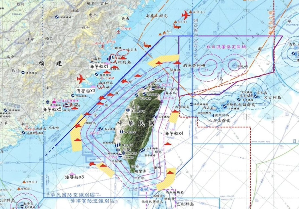 Así asedió China a Taiwán por mal la semana pasada.