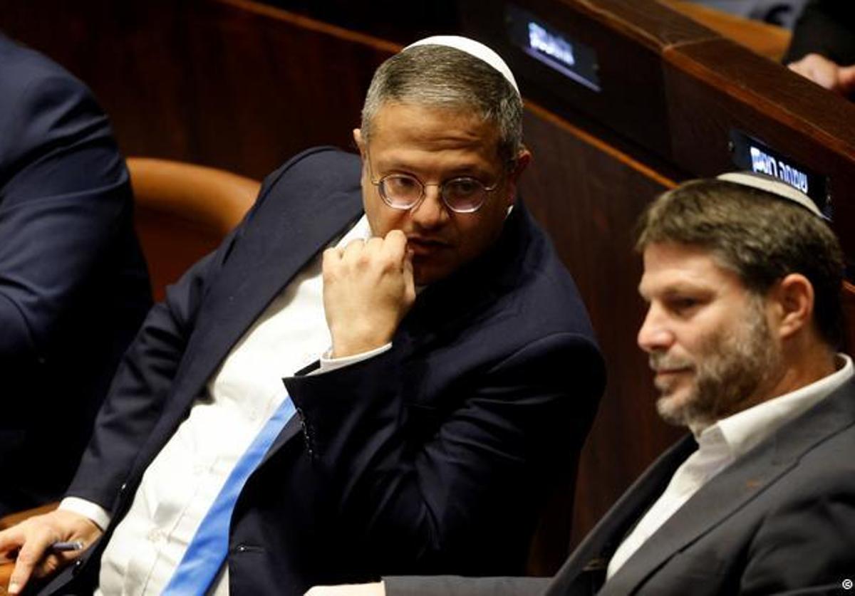 Ben Gvir y Bezalel Smotrich, en una sesión del Parlamento israelí.