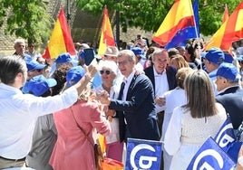 Alberto Núñez Feijóo, líder del PP, en un acto de los populares, en Zaragoza, este domingo