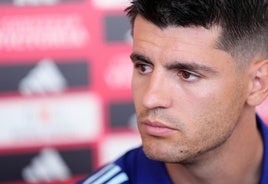 Álvaro Morata, ariete de la selección española.