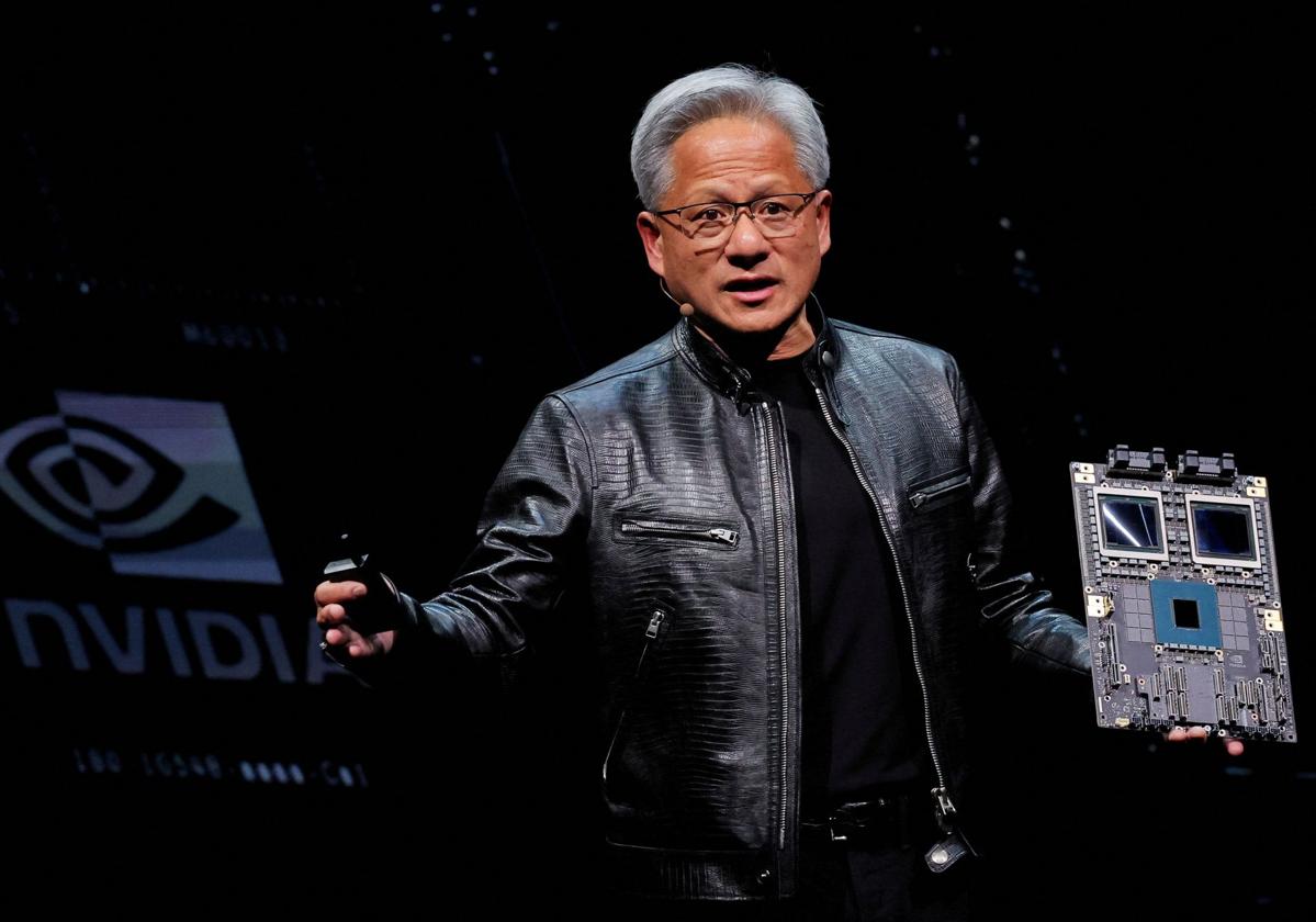 El consejero delegado de Nvidia, Jensen Huang, en una reciente presentación de novedades de la compañía.