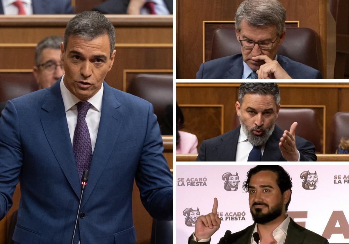 Sánchez, Feijóo, Abascal y Alvise.