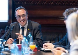 Josep Rull, durante la primera reunión de la nueva Mesa de la cámara catalana, a 12 de junio de 202