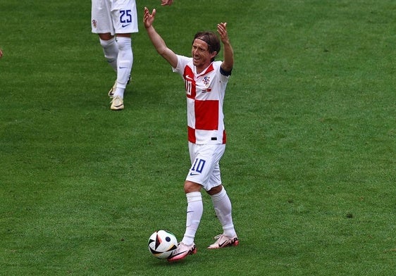 Luka Modric, durante el duelo entre Croacia y Albania.