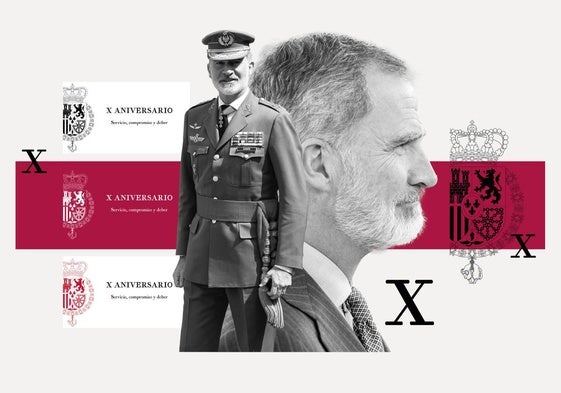 Servicio, compromiso y deber, el lema de los diez años en el trono de Felipe VI