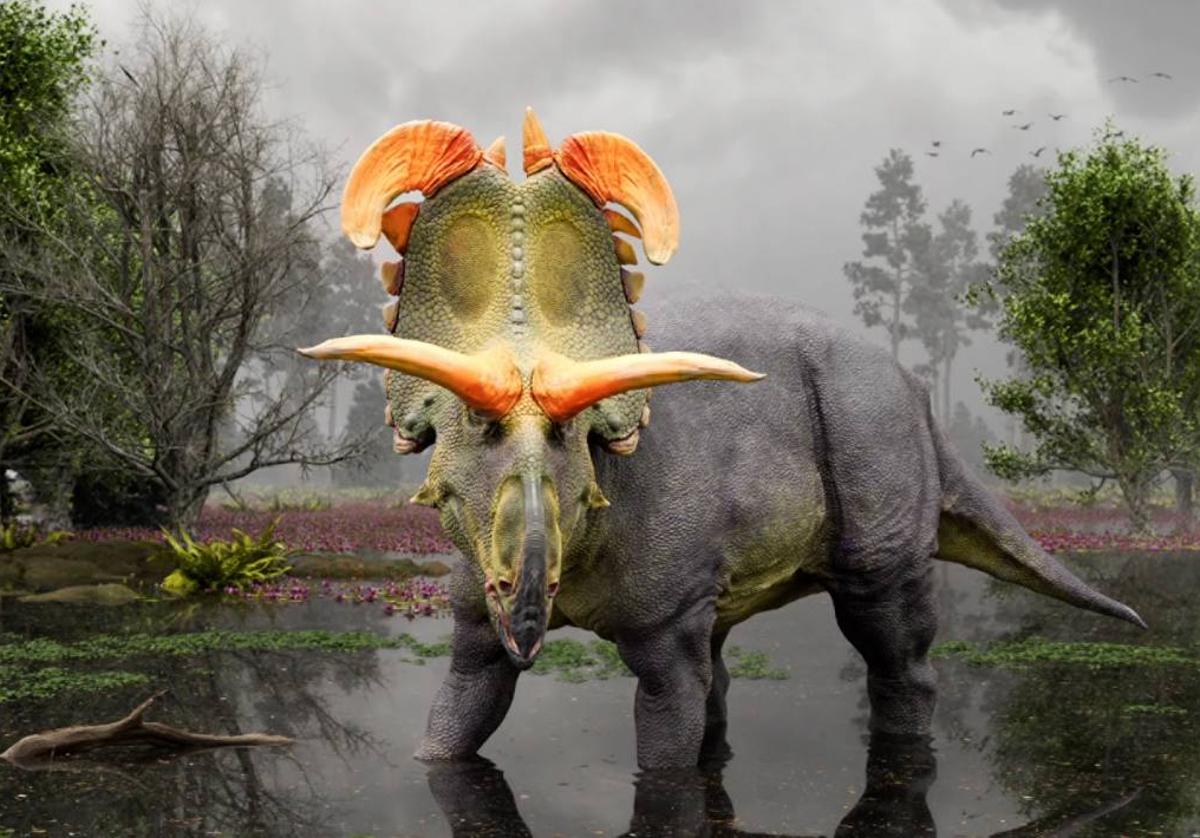 Reconstrucción artística del dinosaurio.