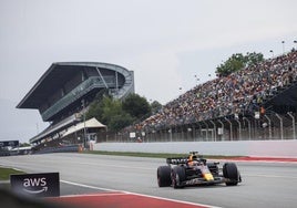 Max Verstappen en la carrera del año pasado en Montmeló