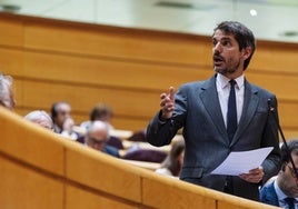 Ernest Urtasun, durante la última sesión de control al Gobierno en el Senado.