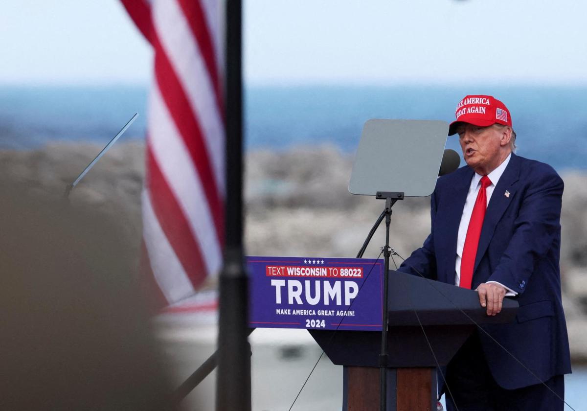 Trump, durante un acto de campaña en Wisconsin.