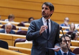 El ministro de Cultura, Ernest Urtasun, este martes en el Senado.