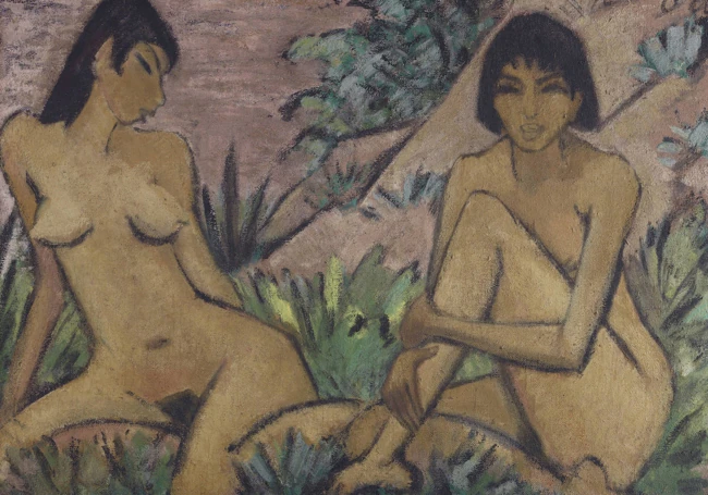 奥托·穆勒 (Otto Mueller) 的“风景中的两个裸体女性”是土著女性性感化的一个例子。